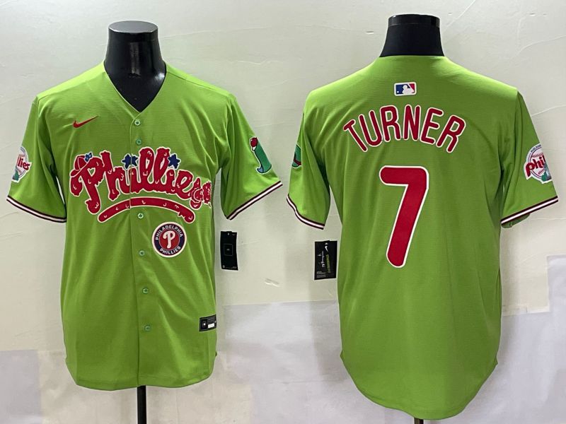 Men Philadelphia Phillies #7 Turner Green Five generations Joint Name 2025 Nike MLB Jersey style 6